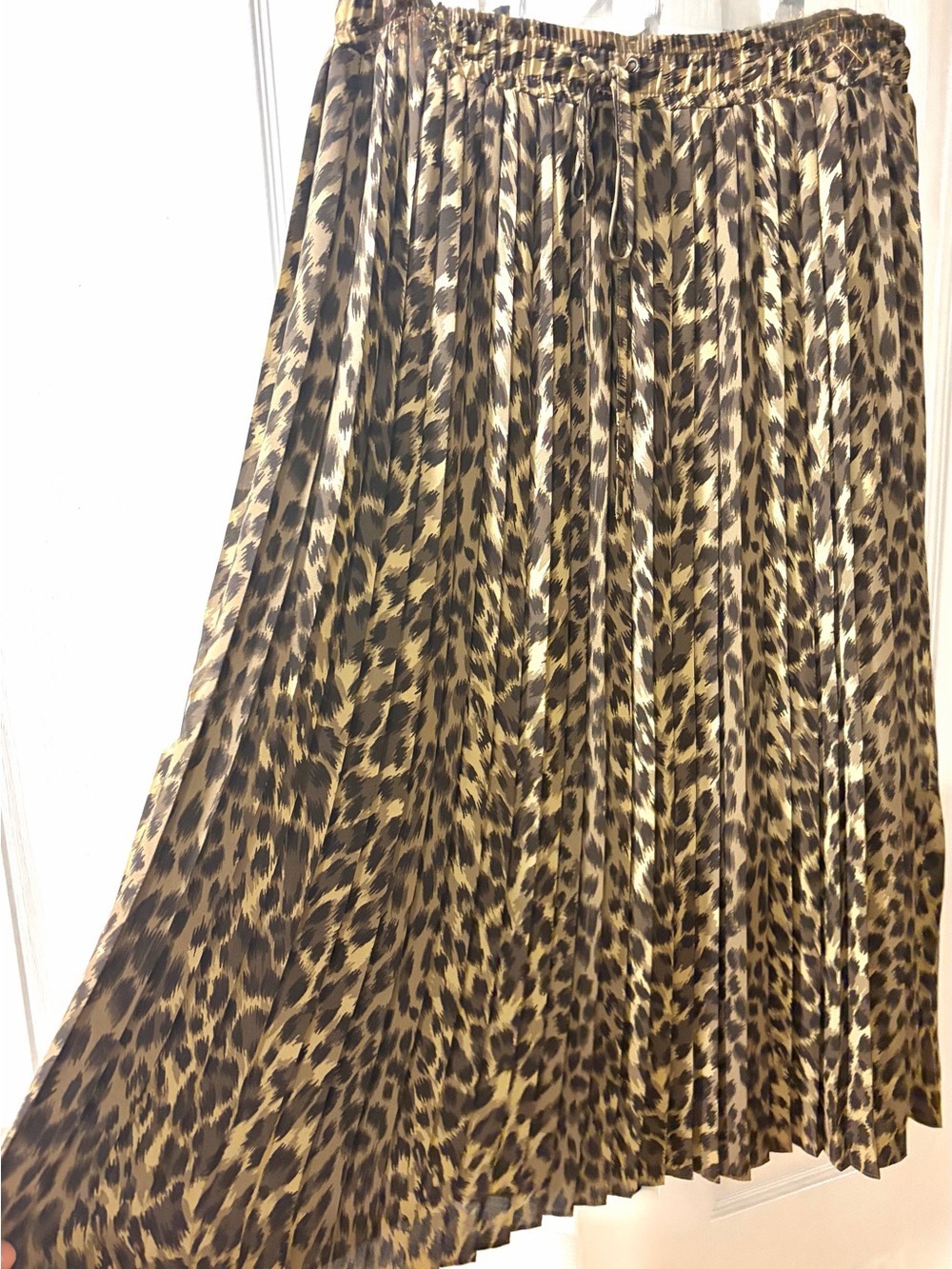 Banana Republic Leopard Pleated Maxi Skirt | Flowy Animal Print | Chic - Picture 2 of 4